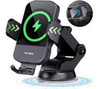 15w Car Induction Charger, Automatic Clamping Fast Wireless Car Charger With 360° Rotation Phone Holder For Iphone 15 Pro Max/14 Pro/13/12/11, Galaxy S23 Ultra/S22/Note 20