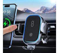 15w Car Phone Holder Induction [Automatic Clamping], Dual Coil Fast Wireless Induction Car Charger Compatible With Iphone 16/15/14/13/12/11, Galaxy Zflip5/4/3/S25/S24, Etc
