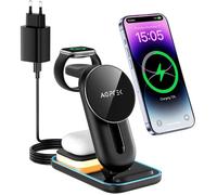 15W Chargeur À Induction Iphone , 4En1 Mag-Safe Station De Charge Pour Iphone 15/14/13/12 Airpods Apple Watch, Universel Cha[SAN91]