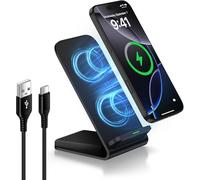 15W Chargeur sans Fil Rapide, Chargeur Induction Stand Chargeur Induction Pliable Station Wireless Charger Stand pour iPhone 16/15/14/13/12/11/XR/X/8 Pro ProMax et Les Appareils Certifiés