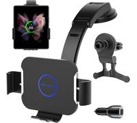 15w Dual Coil Car Phone Holder For Samsung Z Fold 5/4/3 Smart Wireless Car Chargers Qi Car Holder For Dashboard Air Vent