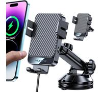15w Induction Car Phone Holder, [Automatic Clamping] Car Induction Charger, Military Suction Cup For Iphone 16/15/14/13/12/11 Series & Samsung S24 S23 S22