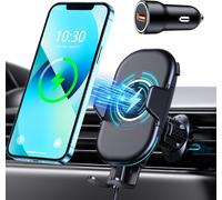 15W Qi Chargeur Induction Voiture Avec Rapide Adaptateur Qc 3.0, 360° Rotation Support Téléphone Voiture Induction De Grille D'Aération Compatible Avec Iphone 16/15 Galaxy Autres A[SHJ41904431]