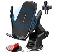 15W Qi Chargeur Induction Voiture, Chargeur sans Fil Rapide Automatic Clamping Porte Clip De Sortie d'air Support Téléphone pour iPhone Samsung Huawei LG