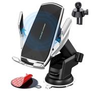 15W Qi Chargeur Induction Voiture, Support Téléphone, Chargeur sans Fil Rapide Automatic Clamping Porte Clip De Sortie d'air pour iPhone Samsung Huawei LG