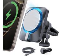 15w Support Telephone Voiture Avec Cryoboost, Fabriqué Pour Apple, Chargeur Magsafe Voiture Sans Fil, Support Telephone Magnétique Pour Iphone 16/15/14/13/12, Chargeur De Refroidissement Rapide
