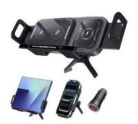 15W Support Telephone Voiture Induction, Qi Rapide Chargeur Induction Voiture, Double Bobine Auto Clamping Chargeur sans Fil pour Samsung Galaxy Z Fold 7/6/5/4 Z Flip 7/6/5/4 S25/S24/S23 iPhone Série
