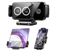 15W Support Téléphone Voiture Magsafe Induction Chargeur,Qi Rapide Chargeur Induction Voiture Double Bobine, Auto Clamping Support Telephone Voiture Magnetique pour Samsung Galaxy Z Fold 7/6/5/4