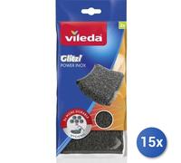 15X Bundle Vileda Glitzi Power Inox X2 Acier