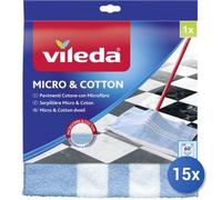 15X Ensemble Vileda Sols Coton Avec Microfibre 50X50Cm 1Pz