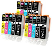 15x PGI-580 CLI-581 Ink Cartridges for Canon 580XL 581XL Multipack for Canon TS6350 for PIXMA TR7550 TR8500 TR8550 TS705 TS705a TS6250 TS6300 TS6350a