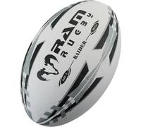 15x Raider Match 2.0 Ball + Sac de Ballon, - 3D-Grip - Ballons de Rugby de qualité supérieure RAM Match - Taille 5 Noir