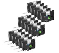 15x ruban d'étiquettes laminé flexible d'identification 12mm x 8m compatible avec les modèles d'imprimante d'étiquettes TZE-FX131 ruban noir sur transparent Compatible avec numéro de pièce TZE-FX131