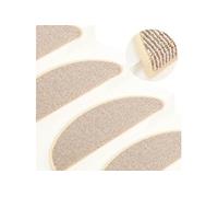 15x Tapis de Marches d'Escalier Carpettes d'Escalier Moquettes de Marches Couvre-marches Insonorisant Antidérapant Blanc et Marron 65x21x4 cm