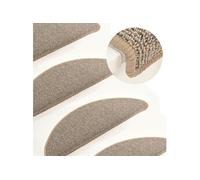 Tapis de marches d'escalier 15 pcs Gris et marron 65x21x4 cm