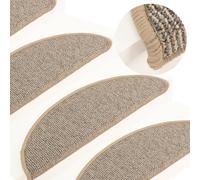 Tapis de marches d'escalier 15 pcs Gris et marron 65x21x4 cm