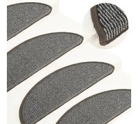 15x Tapis de Marches d'Escalier Gris 56x17x3 cm Carpettes Protecteurs vidaXL