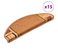 Vidaxl Tapis D'escalier Autocollants 15 Pcs Beige 65x21x4 Cm