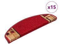 Tapis d'Escalier Autoadhésifs 10 pcs, Moquettes d'Escalier Antidérapantes, Carpettes de Marche, Décorations Intérieur, 65x21x4 cm Rouge 149839