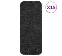 15x Tapis Marches Antidérapants 75x20 cm Rectangle Bleu Marine Carpette vidaXL