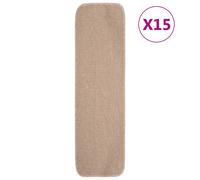 vidaXL Tapis d'escalier antidérapants 15 pièces 75 x 20 cm Beige rectangulaires