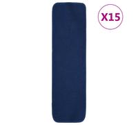 15x Tapis Marches Antidérapants 75x20 cm Rectangle Bleu Marine Carpette vidaXL