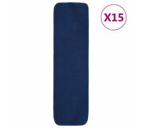 15x Tapis Marches Antidérapants 75x20 cm Rectangle Bleu Marine Carpette vidaXL