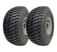 15x6.00-6 Roues de tondeuse à gazon moyeu 65mm, pneu sur jante roulements 20mm (lot de 2)