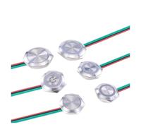 16/19/22/25/30mm With wires Short Stroke Metal Push Button Switch 1NO Momentary Self Reset Led Light 12-24V/220V NWPNLXEA(19mm,3-6V)