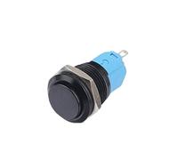 16/19/22mm Black Metal Push Button Switch 1NO 1NC Momentary Reset Locking Latching Flat High Round On Off 3 Pins Terminal NWPNLXEA(High Head,LATCHING FIX_19MM)