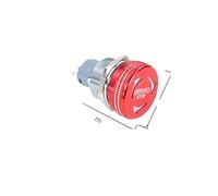 16/19/22mm Emergency Stop Metal Push Button Switch 1NO1NC Mushroom With LED Light Rotary 12V 24V 220V NWPNLXEA(22mm,RED LIGHT_3-6V)