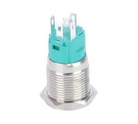 16/19/22mm Momentary/Latching Ring LED lighted Metal Push Button switch harness 3V 5V 12V 24V 220V NWPNLXEA(Green LED,5V)