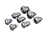 16 19 22mm Self Reset Bell Metal Button Self Locking Start Round Switch Short Screw Foot Welding Foot NWPNLXEA(1 Normally open,19MM)