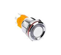 16/19MM Momentary Latching 10A Big Current Ring Led Illuminated Light 1NO Chrome Housing Metal Push Button Switch NWPNLXEA(19MM_6V)