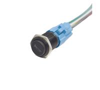 16/19MM Momentary/Self-Latching Speaker Horn Symbol Metal Push Button Switch 1NO1NC with LED Illuminate Wire Harness NWPNLXEA(19MM with Harness-01)