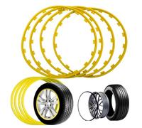 16-20 Pouce Protecteurs De Jantes En Alliage, Lot De 4 économiseurs De Jante, Anneau De Protection D'enjoliveur De Bord De Roue, Anti Collision Anti Rayures Protège Jante Uni(Size:18 inch,Color:Jaune)