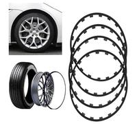 16-20 Pouce Protecteurs De Jantes En Alliage, Lot De 4 économiseurs De Jante, Anneau De Protection D'enjoliveur De Bord De Roue, Anti Collision Anti Rayures Protège Jante Uni(Size:18 inch,Color:Noir)