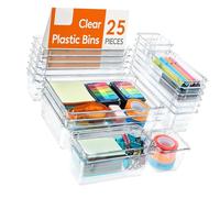 16/25 Pcs Clear Drawer Organiser Easy to Use Dressing Table for Makeup Kitchen Bathroom Office
