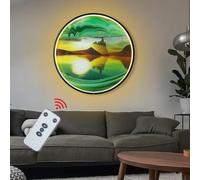 16.3 Moving Sand Art Picture with Light, Mural Moving Sand Art 3 Color Temp Dimming Port USB Sand Art Liquid Motion, pour La Maison, Le Bureau, Les Décorations De Restaurant, B