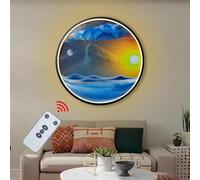 16.3 Moving Sand Art Picture with Light, Mural Moving Sand Art 3 Color Temp Dimming Port USB Sand Art Liquid Motion, pour La Maison, Le Bureau, Les Décorations De Restaurant, A
