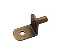 16/32 supports d'étagère robustes en forme de L - Clips nickelés 6,35 mm diamètre avec trou for une fixation sécurisée dans la cuisine ou bibliothèque(Bronze-5mm-16pcs)