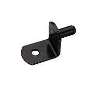 16/32 supports d'étagère robustes en forme de L - Clips nickelés 6,35 mm diamètre avec trou for une fixation sécurisée dans la cuisine ou bibliothèque(Black-5mm-16pcs)