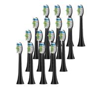 16/32 têtes de brosse à dents compatibles for un nettoyage facile et une bonne santé des gencives(32pcs Black)