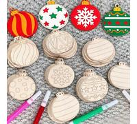 16/8/1 pièce Boules de Noël en bois non peintes, décoration de fête à la maison DIY, décorations de Noël suspendues, décoration de fête à thème de Noël, vacances, artisanat DIY, projet artistique, fou