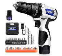 16.8V Perceuse-Visseuse à Percussion sans Fil - 2 vitesses - 400/1400RPM, Tournevis électrique avec Batterie 2x1.5 Ah, 45Nm, 18+1 réglage du couple, 23 pièces accessoires
