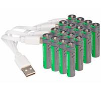 16 accumulateurs AAA 500 mAh avec port de chargement USB TKA