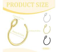 16 Anneaux De Nez D'Hameçon En Acier Inoxydable, Design En Forme De C Et En Forme De D, Bijoux Spéciaux Pour Les Perforations, Forme Douloureuse, Accessoires De Mode Avant-Gardistes.