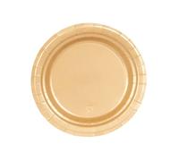 Unique Party - 33252 - Paquet de 16 Assiettes en Carton - 21,9 cm - Or