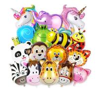 16 Ballons en Aluminium Décoration d'Anniversaire Jungle
