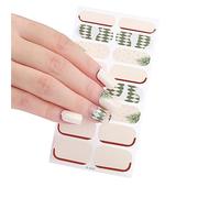 16 Bandes Christmas Nail Wraps Autocollants POLOSI ADADHESIVE ENRROPS FULL POUR ART DÉCACURS DÉCORATION POSIGE DÉCOR DÉCOR DE PART